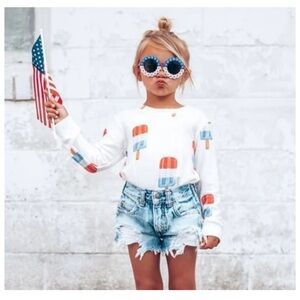 Brokedown Clothing Kids Popsicle Sweatshirt in White Size 10